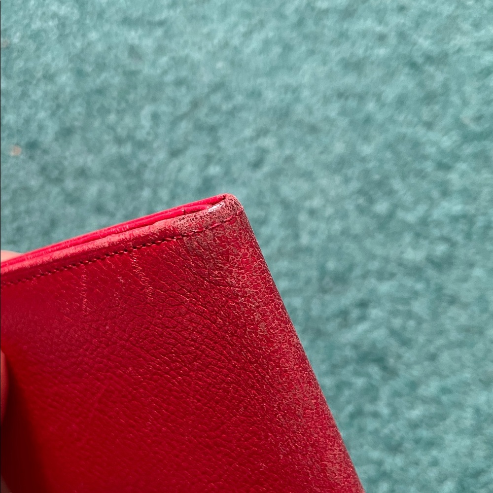 Yves Saint Laurent Vibrant Red Leather Card Holder - Picture 6 of 6